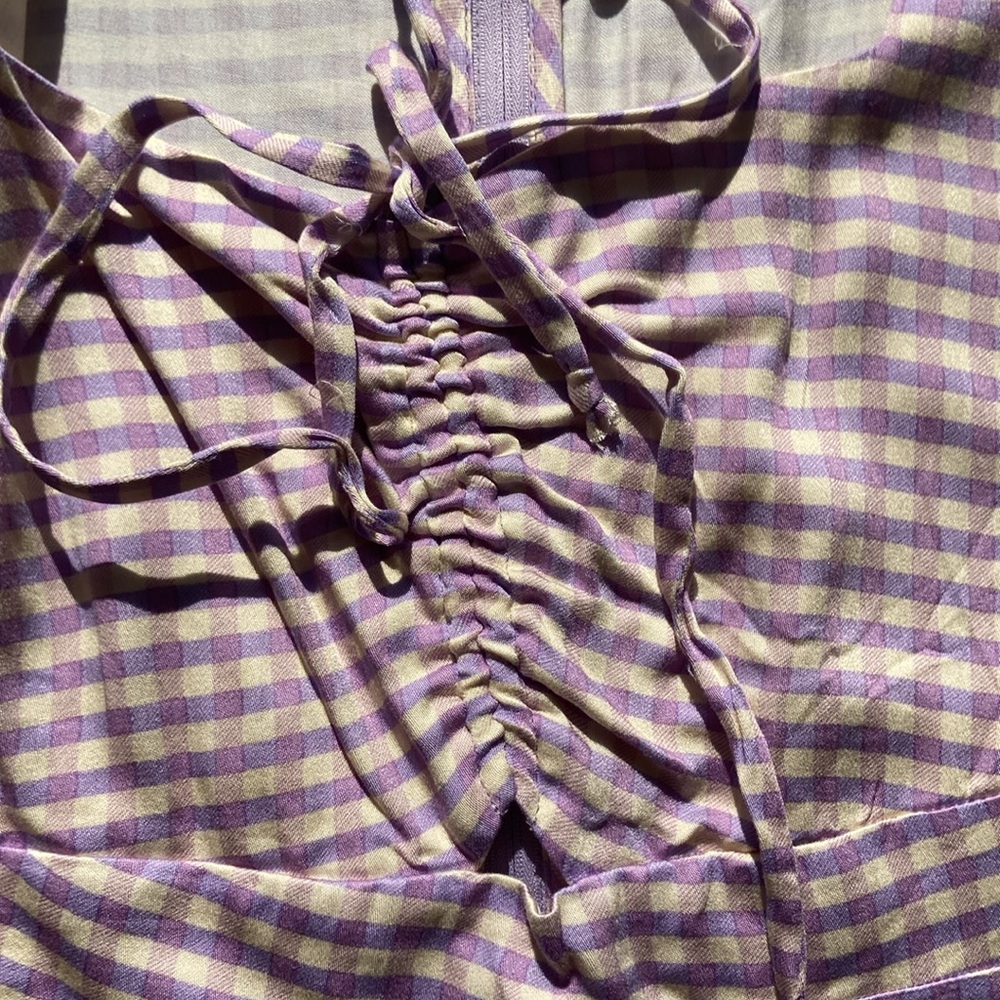 Rewind dress lilac check cinch string detail fit & flare dress XL jr - Picture 5 of 16